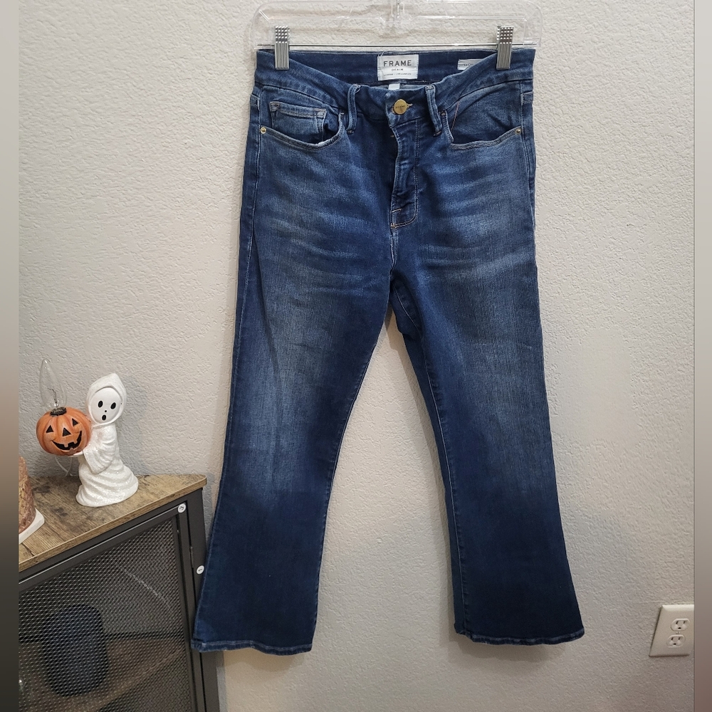 Frame High Rise  Crop Mini Boot